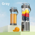 Portable 600ML Juicer Cup 12 Blades for Shakes Smoothies Rechargeable USB Traveling Fruit Juicer Double Cup Fruit Blender
