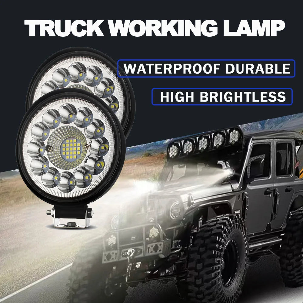 12V Car Led Work Spotlights 24V 33led Headlights for Motorcycles Flood Led Bar Fog Light DRL For Truck 4x4 Off Road ATV Car