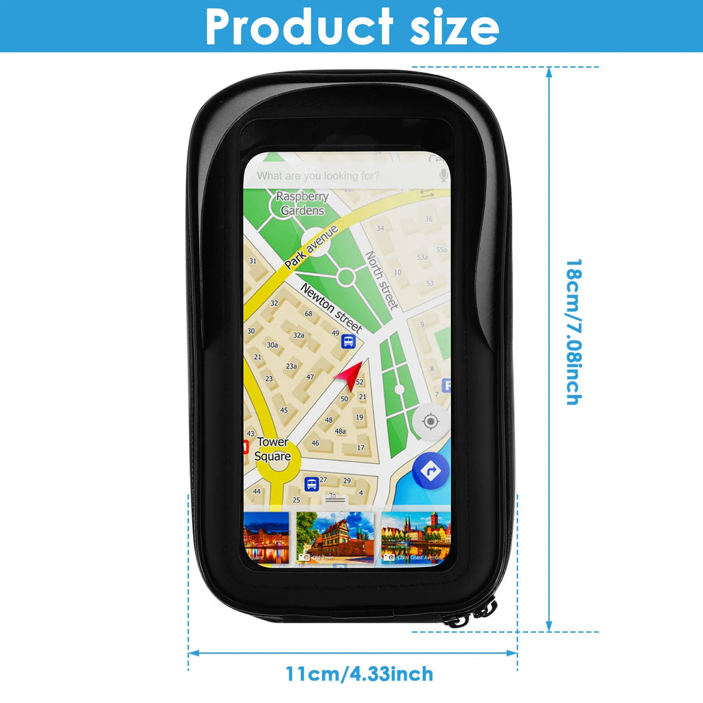 Waterproof Bicycle Cell Phone Holder Motorcycle Bike Handlebar Mobile Phone Bag For iPhone Huawei Realme Phone Stand Accessories