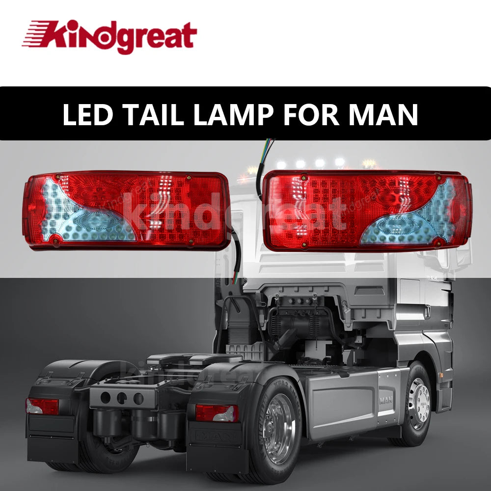1PCS 24V Waterproof 120LED Lorry Trailer Truck Tail Rear Light 81252256545 81252256544 For MAN For DAF For TGX For SCANIA TRUCK