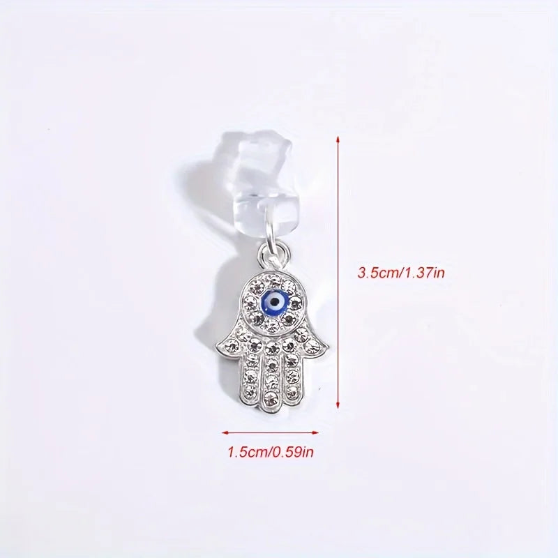 Mobile Phone Dust Plug, Alloy Rhinestone Devil Eye Pendant, Mobile Phone Decorations, Small Accessories for Daily Care Such as Mobile Phones, Computers, and Headphones