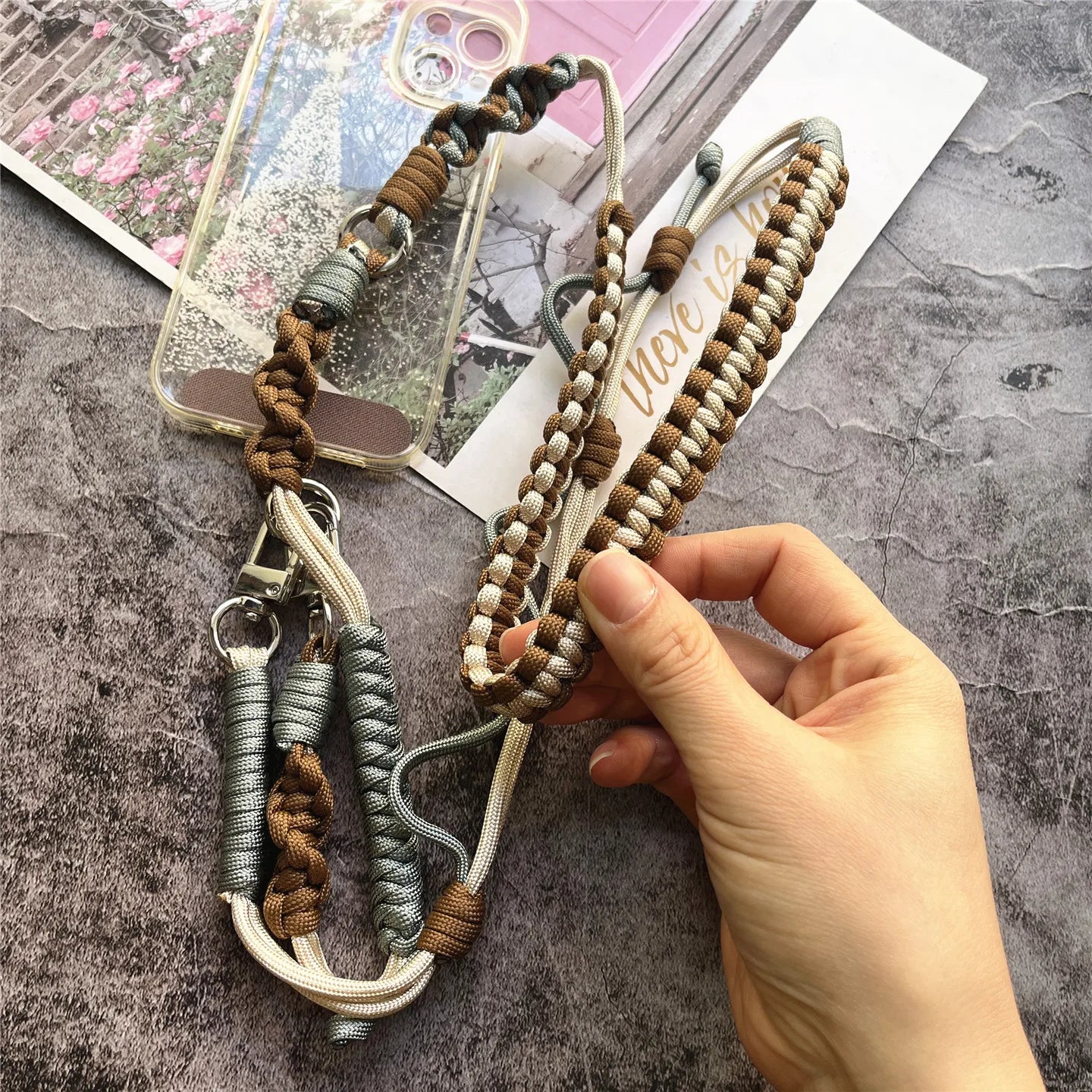 Phone Chain Handmade Cellphone Accessories Removable Laces for Keys DIY Hand Knitting Shoulder Strap Smartphone Premium Lanyard