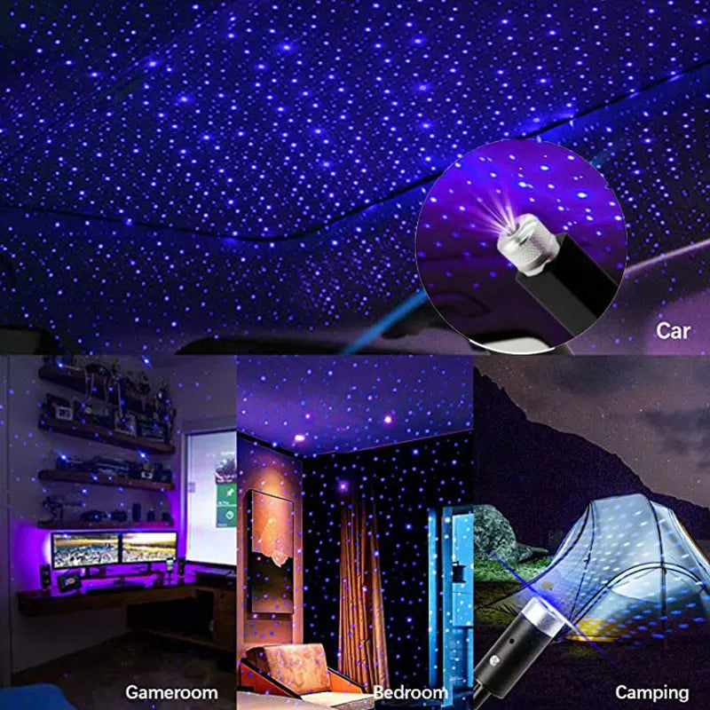 LED Starry Sky Car Laser Roof Light — USB Galaxy Atmosphere Projector