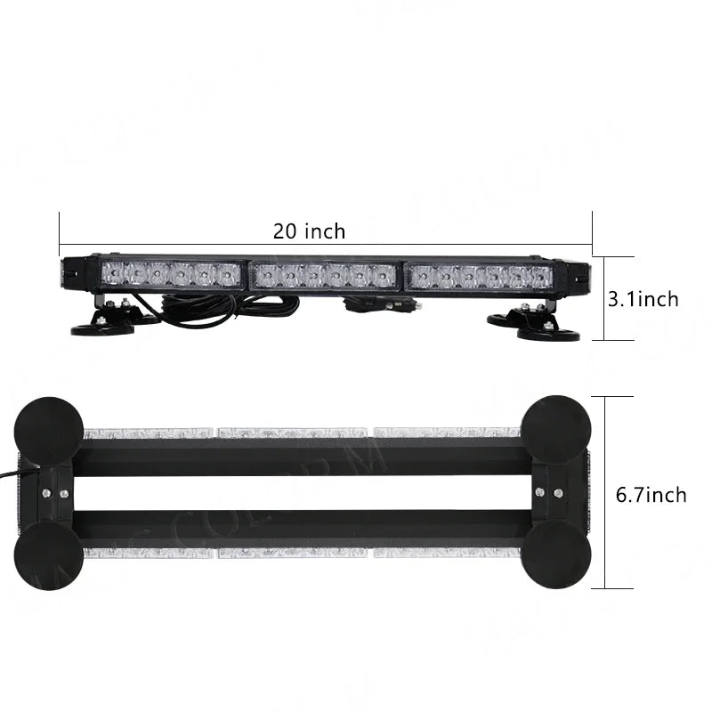 42 Led Car Strobe Lights Emergency Warning Flashing Auto Truck Beacon Signal Lamp Flash Dash Windshield Magnetic Base Car Parts