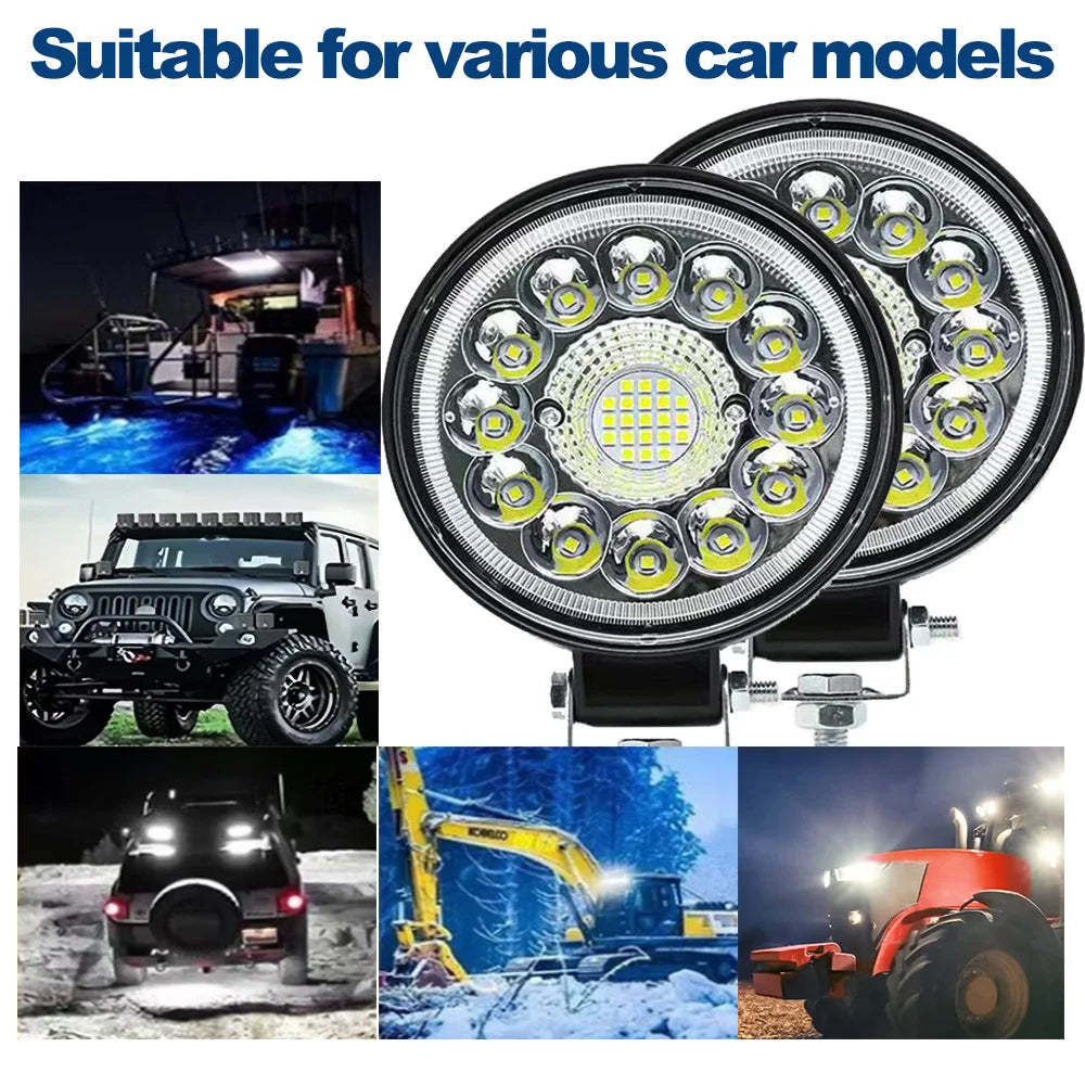 12V Car Led Work Spotlights 24V 33led Headlights for Motorcycles Flood Led Bar Fog Light DRL For Truck 4x4 Off Road ATV Car