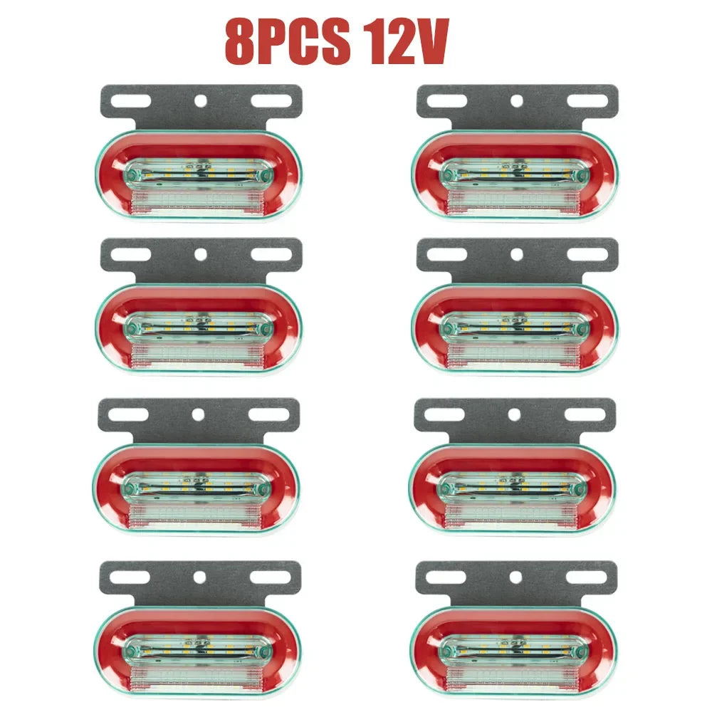 Truck Clearance Lights 12/24V LED Trailer Side Marker Lights Turn Signal Lamp Red White Amber Lorry Tractor Tail Light