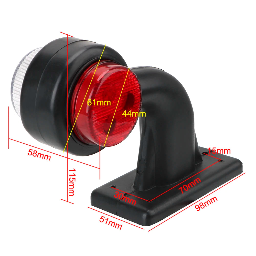 Truck Lamp 12/24V LED Side Marker Light Indicator Lamp Car-styling Red White Tail Light Assembly 2Pcs/set