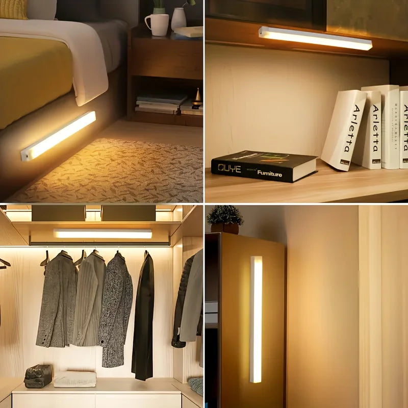 10-50cm Motion Sensor Light Night LED Lamp USB Battery Wall For Home House Room Bedroom Kitchen Wireless Decor Indoor Bathroom