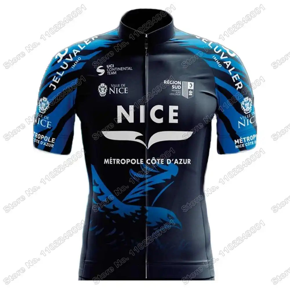 2023 Team Nice Métropole Cycling Jersey Set Men Cycling Clothing Summer Road Bike Shirts Suit Bicycle Bib Shorts MTB Maillot