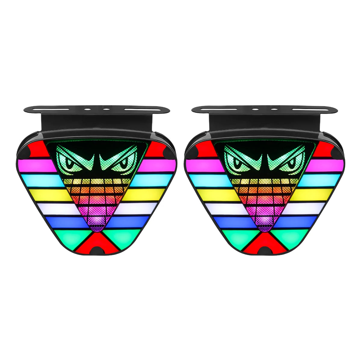 1/2pcs Truck Strobe Warning Light RGB Round/Triangle LED Tail Brake Lamp Rear Safety Flashing Signal Lamps Brake Flashing Light