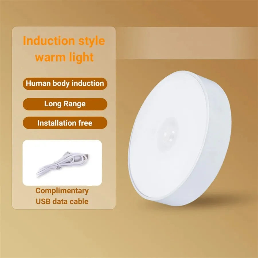 Motion Sensor USB Rechargeable LED Night Light Energy Efficient for Hallway Cabinet Closet Bedroom Stairs