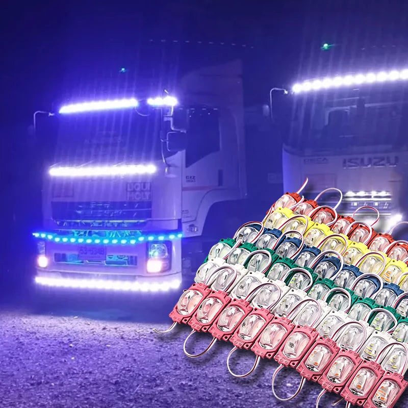 10PCS 24V LED Module Truck Side Marker Indicator Light 1 LED Super Bright For Bus Lorry Trailer Warning Lamp