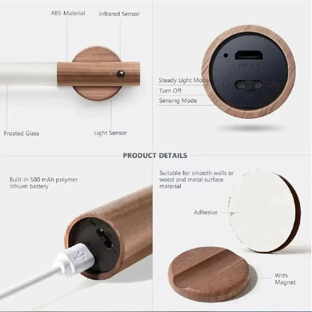 Led Light Motion Sensor Lighting Lamps Room Decor For Home Rechargeable Lamp Bedroom Decoration Decorative Lights Bedside Mood