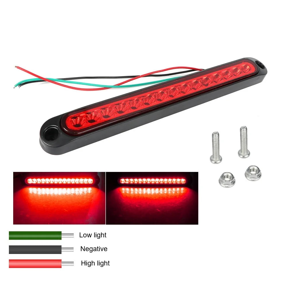 15LED Car Rear Tail Light Stop Brake Lamp 12V 24V Waterproof Truck Side Marker Indicator Clearance Light