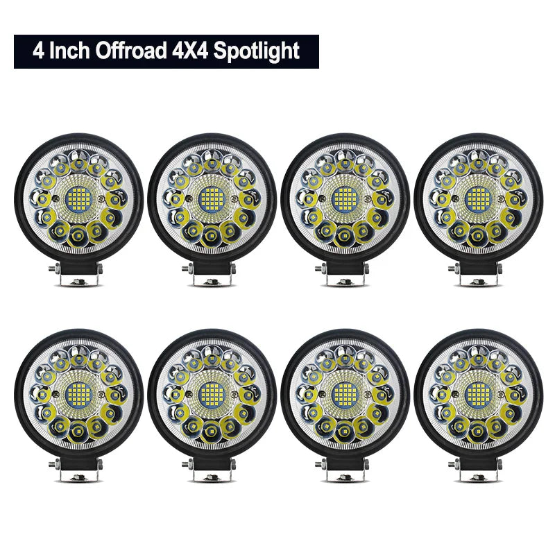 12V Car Led Work Spotlights 24V 33led Headlights for Motorcycles Flood Led Bar Fog Light DRL For Truck 4x4 Off Road ATV Car