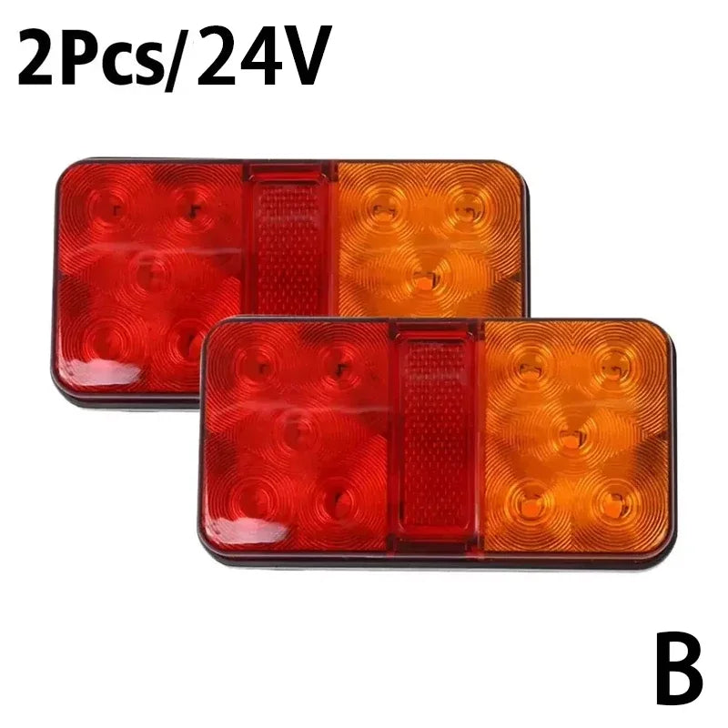 2Pcs 12V/24V/12-80V LED Truck Tail Lamp Taillight Turn Signal Indicator Stop Lamp Rear Brake Light For Car Truck Trailer Ca Y4P9
