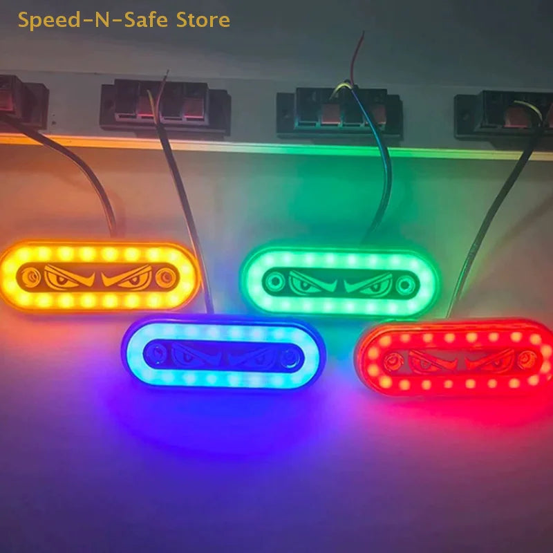 High Visibility 12V/24V LED Side Markers Flashing And Constant Light Modes For Trucks Trailers And Motorcycles