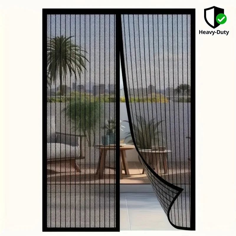 A magnetic screen door——Heavy-duty insect-proof net，Self-sealing technology，Easy Installation，No tools required，Suitable for use