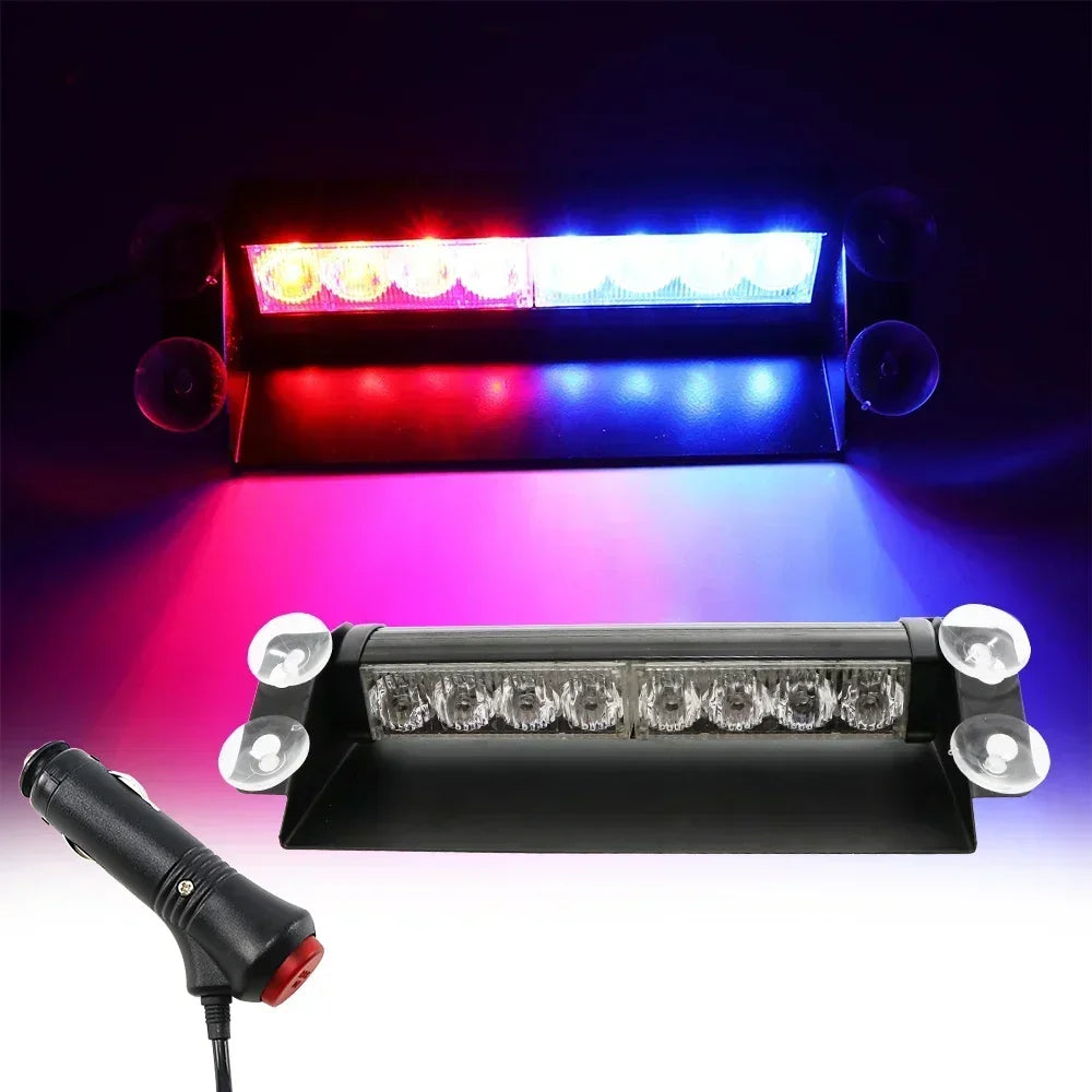 12V Day Running Flash Led Police Lights Car Truck Emergency Flasher Dash Strobe Warning Light 3 Flashing Modes LEDs Car Light