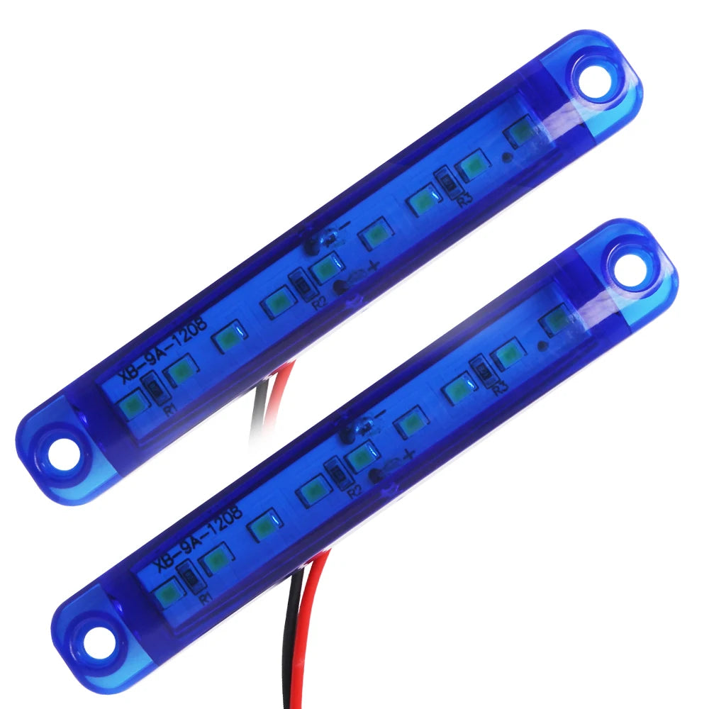 12V 24V 9 LED Warning Lamp Truck Trailer Side Marker Indicators Light Car Signal Brake Rear Warning Tail Clearance Light