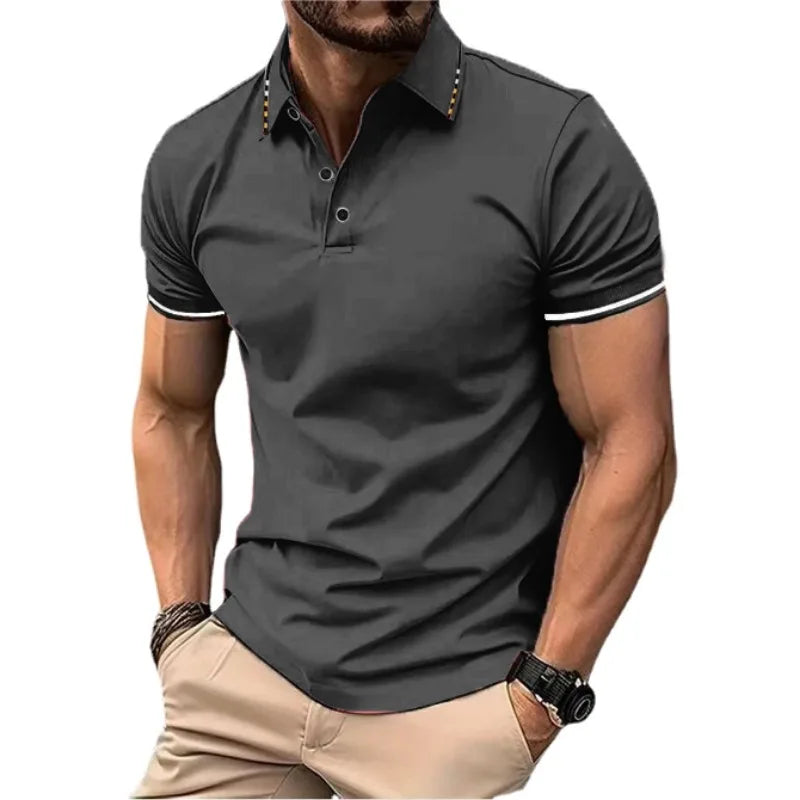 Men's Short Sleeve Polo Shirt — Breathable Lightweight Summer Top