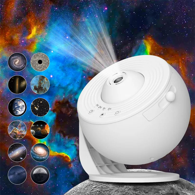 LED Galaxy Projector Night Light — 360° Rotating Planetarium Lamp