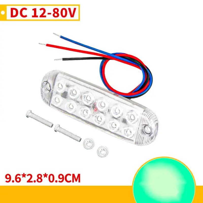 1Pc 12 LED Clearance Lights LED Flashing Warning Light 12V-80V RVs Trailer Car Truck Signal Lamp Indicator Light Traffic Lights