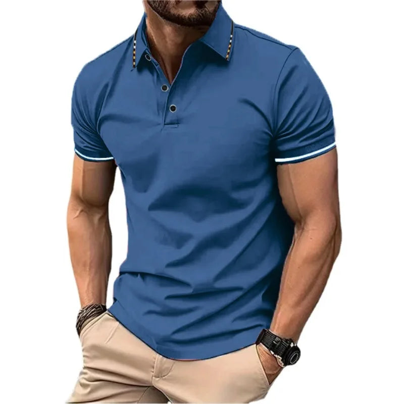 Men's Short Sleeve Polo Shirt — Breathable Lightweight Summer Top