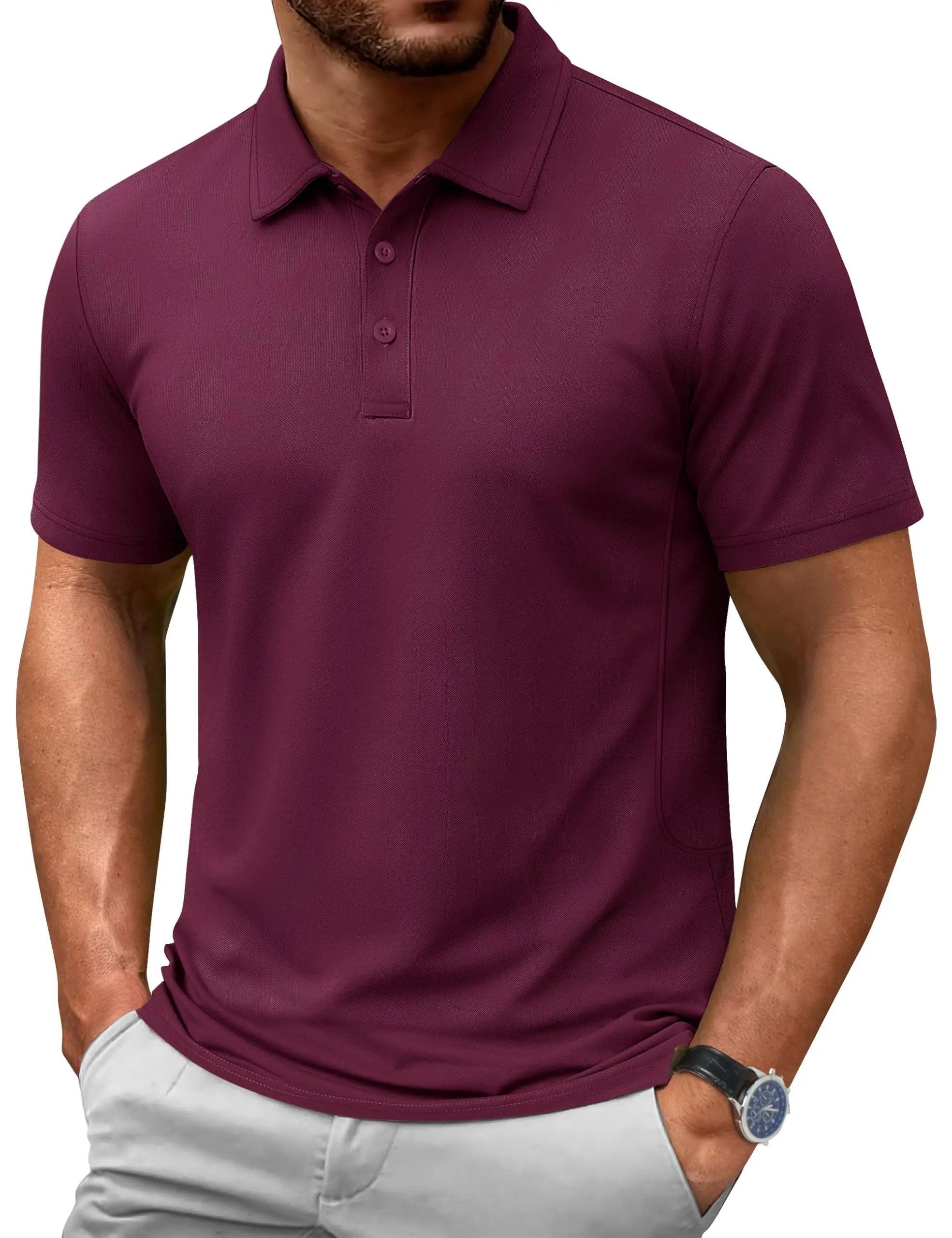 TACVASEN Summer 72% Cotton Polos T-shirts Mens Breathable Golf Polo T-Shirt Active Sport Hiking Tee shirts Casual Work Tops Male
