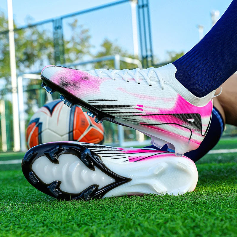 Men/Women Professional Soccer Cleats Anti-slip FG Studded Football Boots Breathable Training Shoes