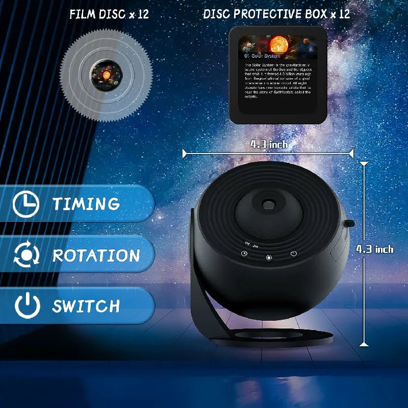 LED Galaxy Projector Night Light — 360° Rotating Planetarium Lamp