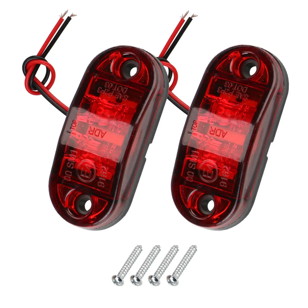 For Trailer Truck Caravan Warning Lights Side Clearance Marker Lamp LED Side Marker Lamp Red Yellow White 12V- 24V