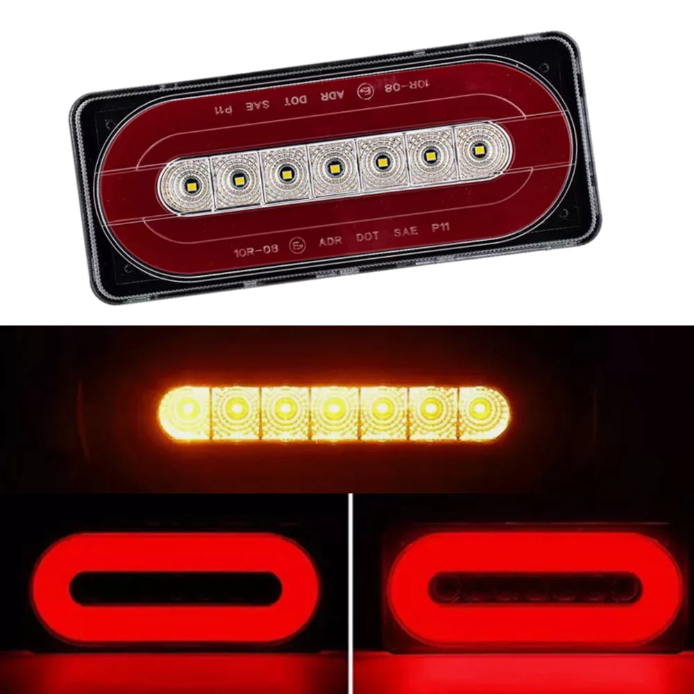 2/24V 2Pcs Rear LED Brake Tail Turn Lights  Side Marker Indicator Flashing Strobe Lights Brake Warning For Car Truck Trailer