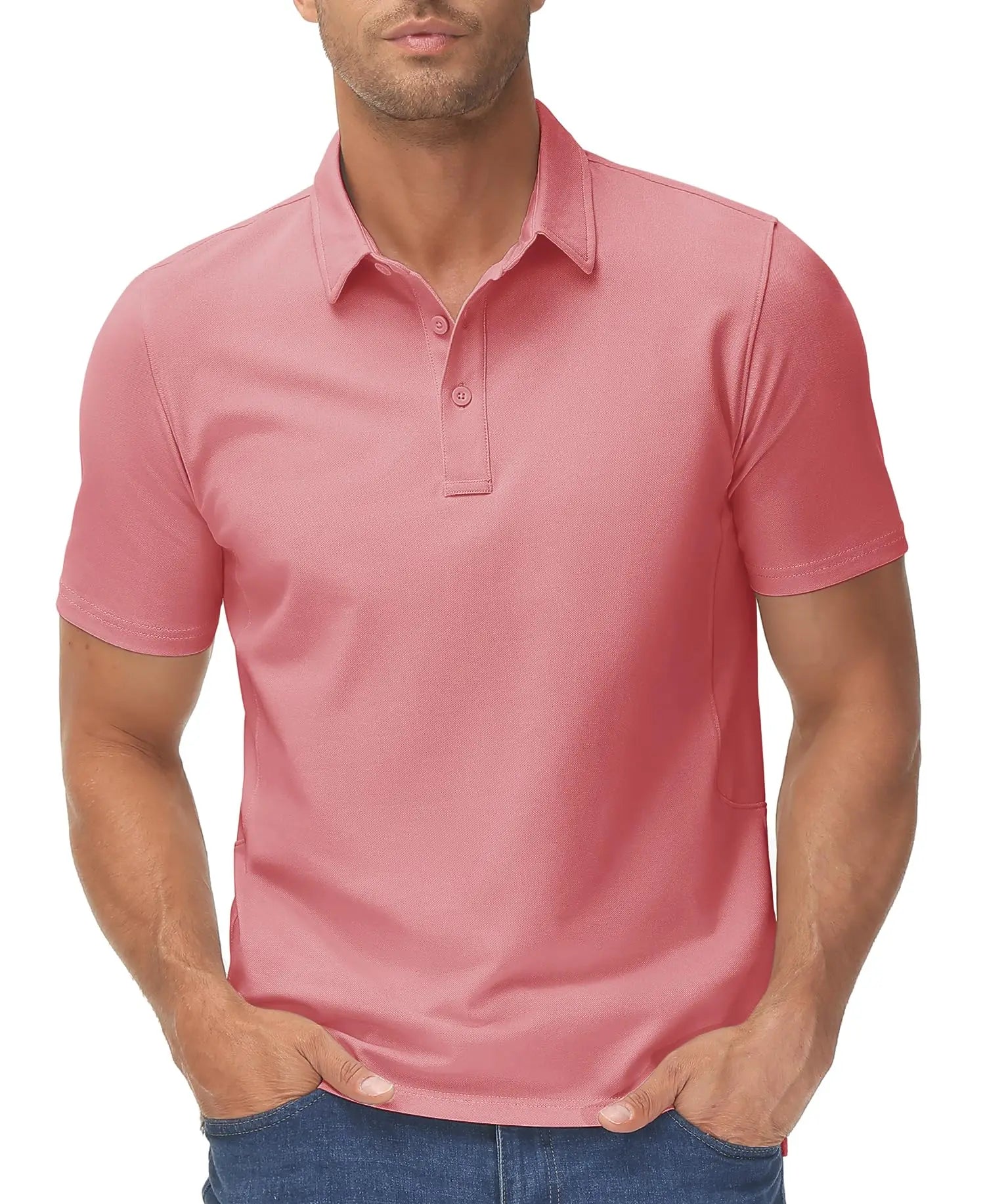 TACVASEN Summer 72% Cotton Polos T-shirts Mens Breathable Golf Polo T-Shirt Active Sport Hiking Tee shirts Casual Work Tops Male