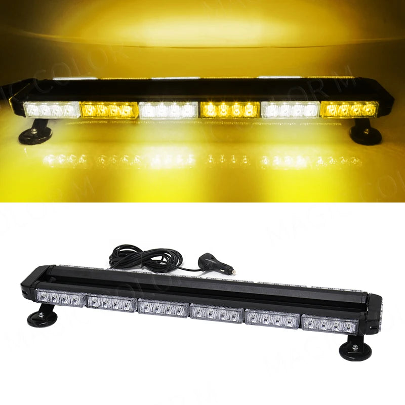 Car Strobe Emergency Warning Lights 54 Led Flashing Auto Truck Beacon Signal Lamp Flash Dash Windshield Magnetic Base 12V