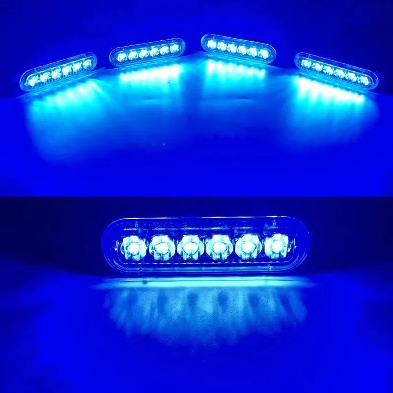 4in 1 LED Grille Lights For Trucks 6-Led Emergency Surface Mount Grill Strobe Light Mini Warning Flashing Bar For Dodge Trucks