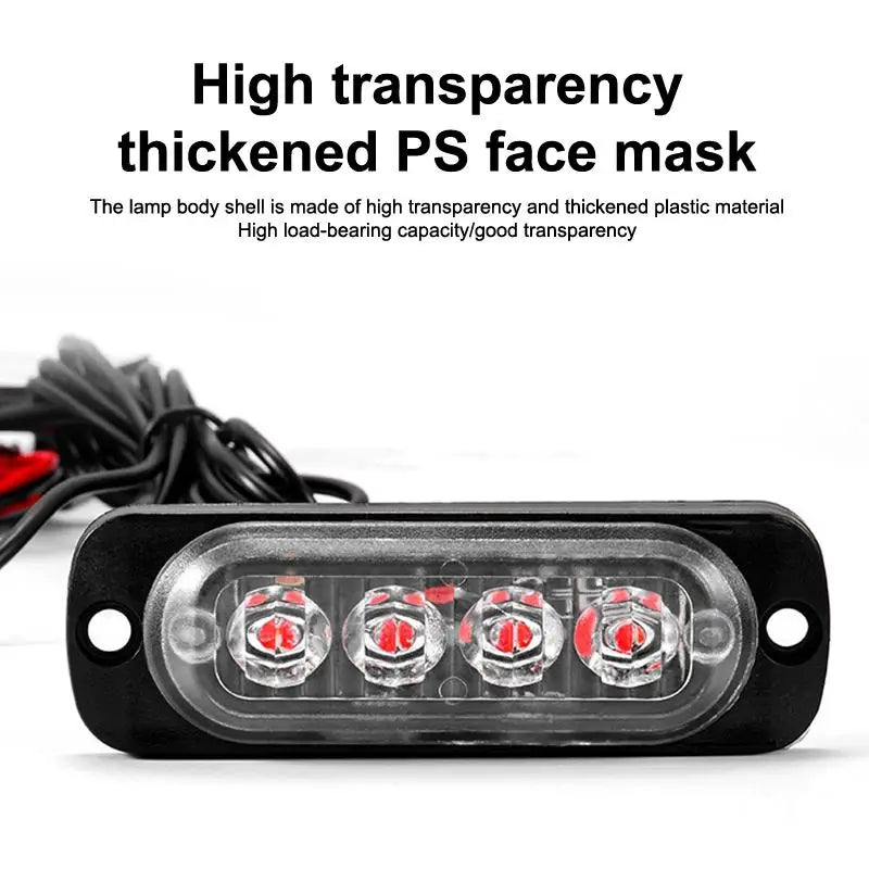 4pcs 4LED 12V - 24V Car Warning Light Grill Breakdown Light Car Truck Trailer Beacon Lamp LED Amber Side Light Rear Lamps