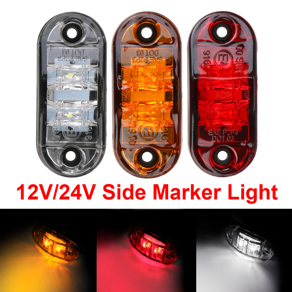 For Trailer Truck Caravan Warning Lights Side Clearance Marker Lamp LED Side Marker Lamp Red Yellow White 12V- 24V