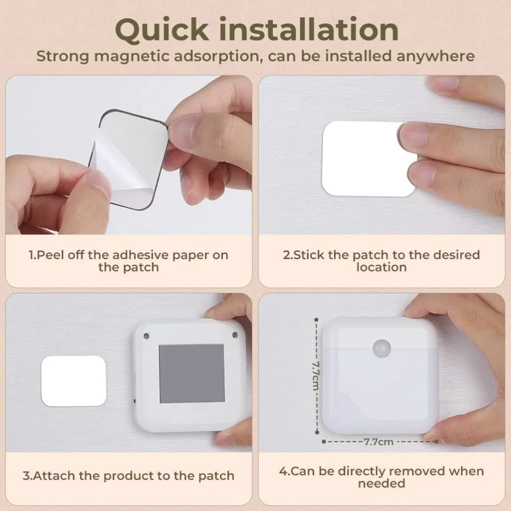 Motion Sensor Light USB Night Light LED Lamp With Switch Rechargeable Inductor Lights For Kitchen Stairs Hallway Closet Bedroom