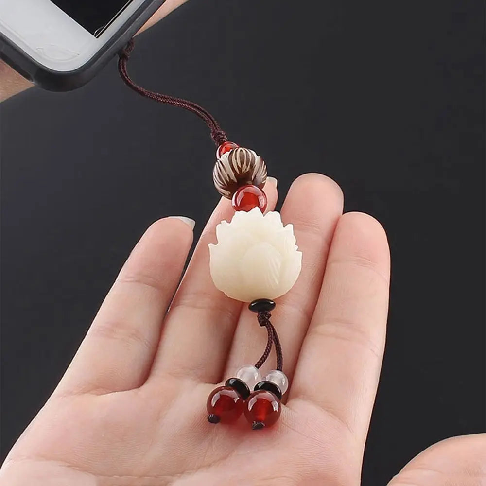 Strap Phone Accessories Chinese Style Phone Lanyard Bodhi Lotus Flower Keychain Bag Pendant Cell Phone Lanyard