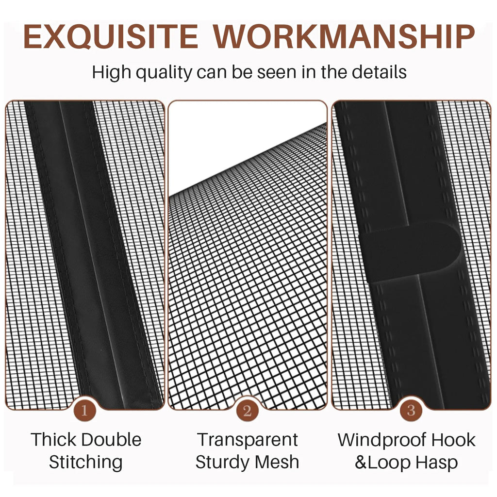 Magnetic Screen Doors for Sliding Doors Double-Sided Opening Screen Reinforced Mesh with Strong Magnets for French Patio Doors