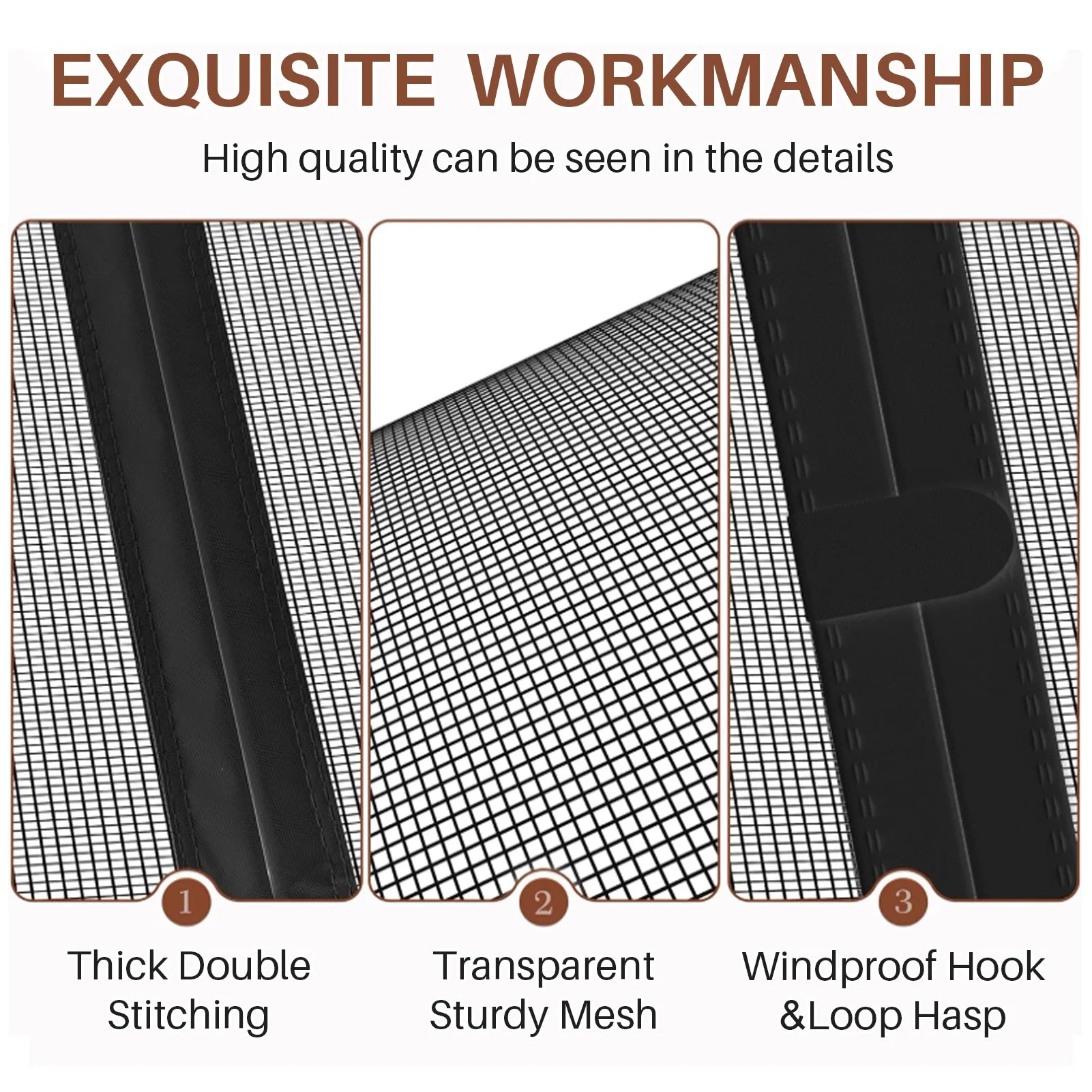 Magnetic Screen Doors for Sliding Doors Double-Sided Opening Screen Reinforced Mesh with Strong Magnets for French Patio Doors