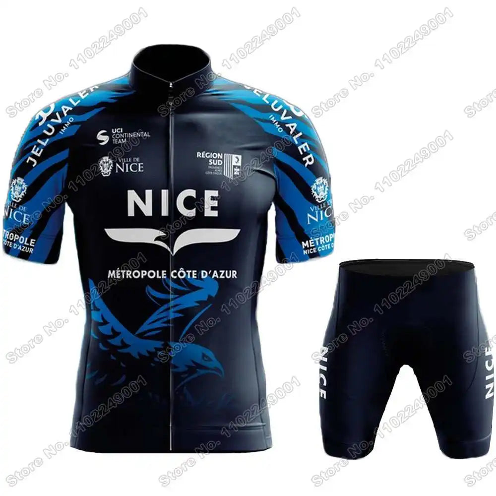2023 Team Nice Métropole Cycling Jersey Set Men Cycling Clothing Summer Road Bike Shirts Suit Bicycle Bib Shorts MTB Maillot