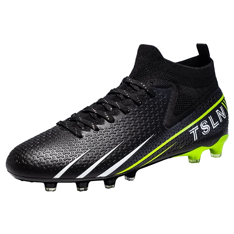 Men's Soccer Shoes Cleats Professional High-Top Breathable Athletic Football Boots for Outdoor Indoor