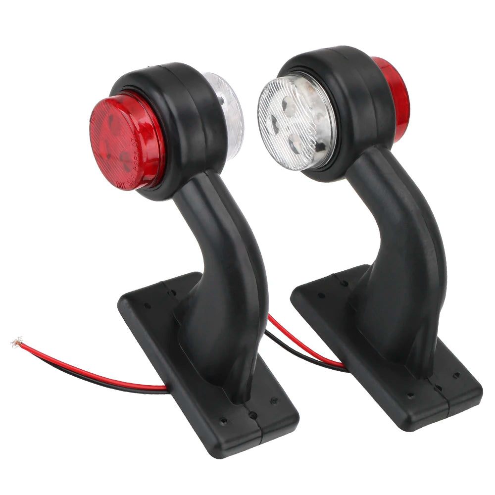 2Pcs/set Truck Lamp Car-styling 12/24V LED Side Marker Light Indicator Lamp Red White Tail Light Assembly