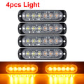Car Led Strobe Warning Light Grill Flashing Emergency Truck Trailer Beacon 6 LED Side Flash Signal Lamp For 12~24V vehicle