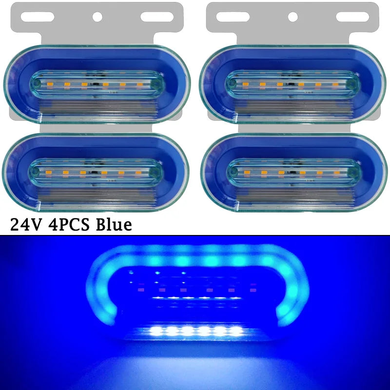 4pcs 24V LED Marker Lights Trailer Camion Clearance Lights for Volvo Truck Side Lights Cargo Lamp Lorry Tractor Turn Signals