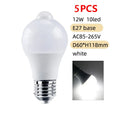 PIR Motion Sensor LED Light Bulb 220V 110V 12W 18W Smart Bulb Motion Activated ON/OFF Home Lights Lamp with Motion Sensor
