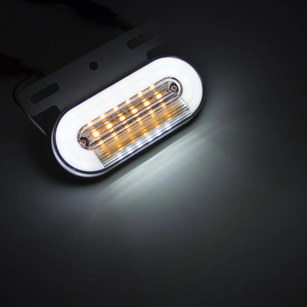 4/8pcs 12V 24V 24 Leds Truck Side Marker Lights Car External Lights Signal Indicator Lamp Warning Tail Light Trailer Lorry Truck