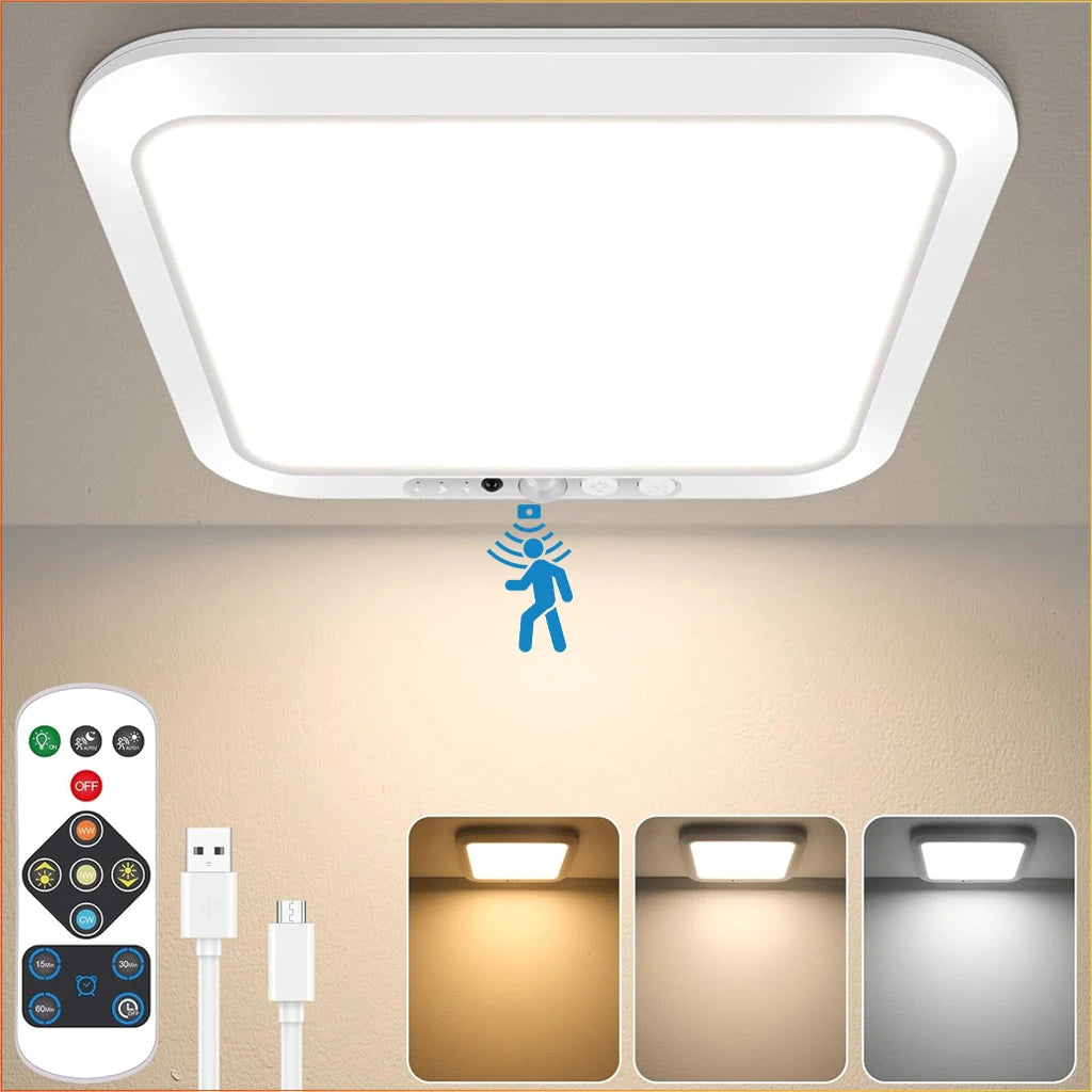 LED Motion Sensor Ceiling Light Ultra Thin Automatic Infrared Detection for Hallway Stairs Corridor Entryway Home